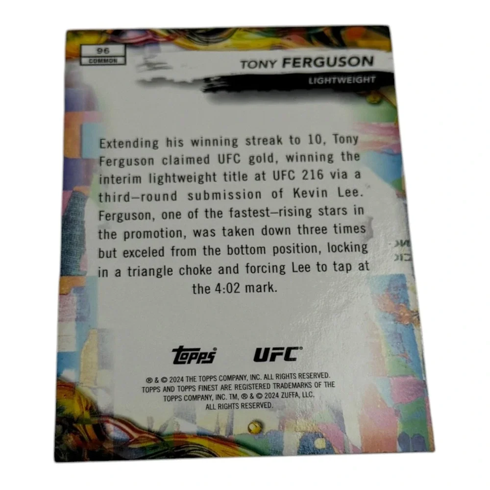 2024 Topps Finest UFC Tony Ferguson Common Card 96 Lightweight MMA